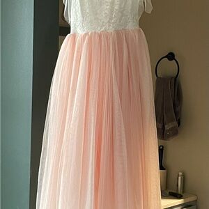 Elegant Pink and White Kids Dress